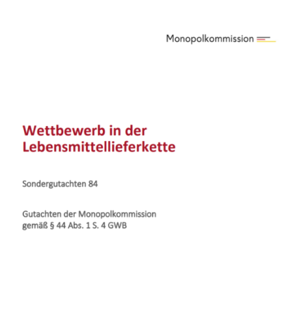 Monopolkommission (November 2025): Sondergutachten zum Wettbewerb in der Lebensmittellieferkette